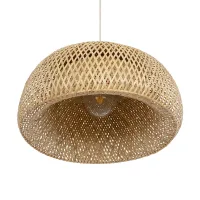 GLOBOSTAR® SAN TROPEZ 01627 Boho Κρεμαστό Φωτιστικό Οροφής με Ντουί 1 x E27 AC 220-240V IP20 - Μπεζ - Μ60 x Π60 x Υ29cm