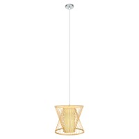 GLOBOSTAR® HIBISCUS 01632 Boho Κρεμαστό Φωτιστικό Οροφής με Ντουί 1 x E27 AC 220-240V IP20 - Μπεζ - Μ35 x Π35 x Y30cm