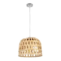 GLOBOSTAR® MANGEA 01634 Boho Κρεμαστό Φωτιστικό Οροφής με Ντουί 1 x E27 AC 220-240V IP20 - Μπεζ - Μ32 x Π32 x Υ30cm