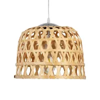 GLOBOSTAR® MANGEA 01634 Boho Κρεμαστό Φωτιστικό Οροφής με Ντουί 1 x E27 AC 220-240V IP20 - Μπεζ - Μ32 x Π32 x Υ30cm