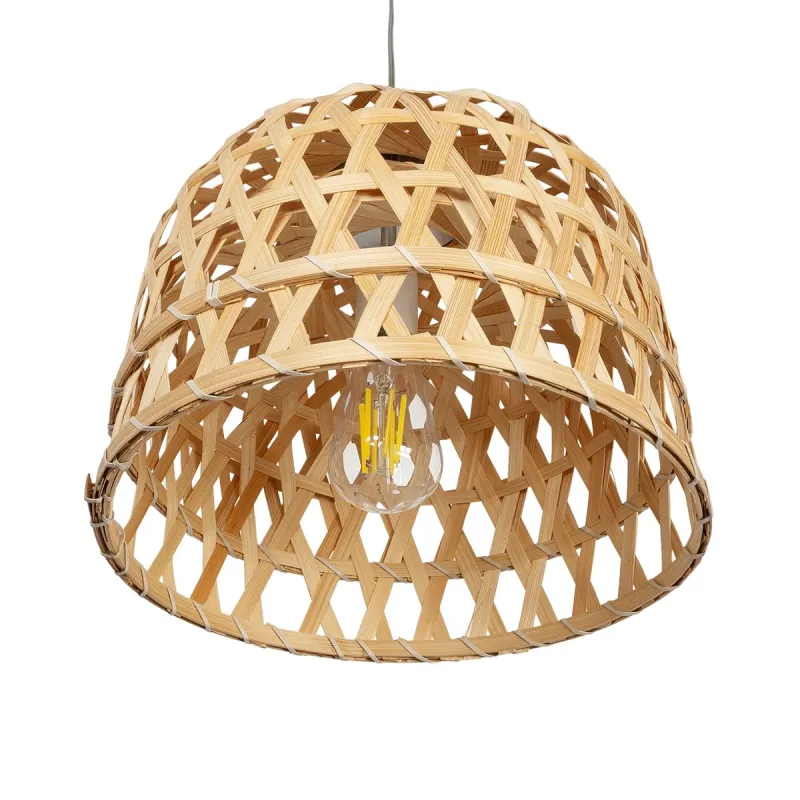 GLOBOSTAR® MANGEA 01634 Boho Κρεμαστό Φωτιστικό Οροφής με Ντουί 1 x E27 AC 220-240V IP20 - Μπεζ - Μ32 x Π32 x Υ30cm