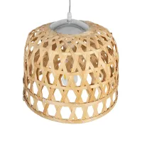 GLOBOSTAR® MANGEA 01634 Boho Κρεμαστό Φωτιστικό Οροφής με Ντουί 1 x E27 AC 220-240V IP20 - Μπεζ - Μ32 x Π32 x Υ30cm
