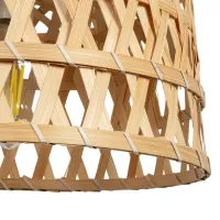 GLOBOSTAR® MANGEA 01634 Boho Κρεμαστό Φωτιστικό Οροφής με Ντουί 1 x E27 AC 220-240V IP20 - Μπεζ - Μ32 x Π32 x Υ30cm