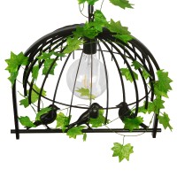 GLOBOSTAR® NEST 01640 Vintage Κρεμαστό Φωτιστικό Οροφής με Ντουί 1 x E27 AC 220-240V IP20 - Μαύρο & Πράσινο - Μ48 x Π38 x Υ40cm