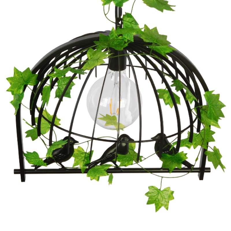 GLOBOSTAR® NEST 01640 Vintage Κρεμαστό Φωτιστικό Οροφής με Ντουί 1 x E27 AC 220-240V IP20 - Μαύρο & Πράσινο - Μ48 x Π38 x Υ40cm