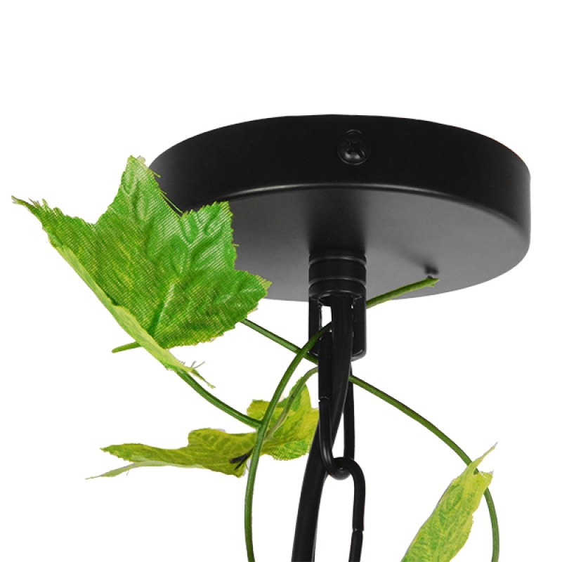 GLOBOSTAR® NEST 01640 Vintage Κρεμαστό Φωτιστικό Οροφής με Ντουί 1 x E27 AC 220-240V IP20 - Μαύρο & Πράσινο - Μ48 x Π38 x Υ40cm