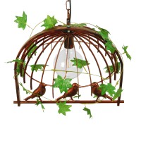 GLOBOSTAR® NEST 01642 Vintage Κρεμαστό Φωτιστικό Οροφής με Ντουί 1 x E27 AC 220-240V IP20 - Χάλκινο & Πράσινο - Μ48 x Π38 x Y40cm