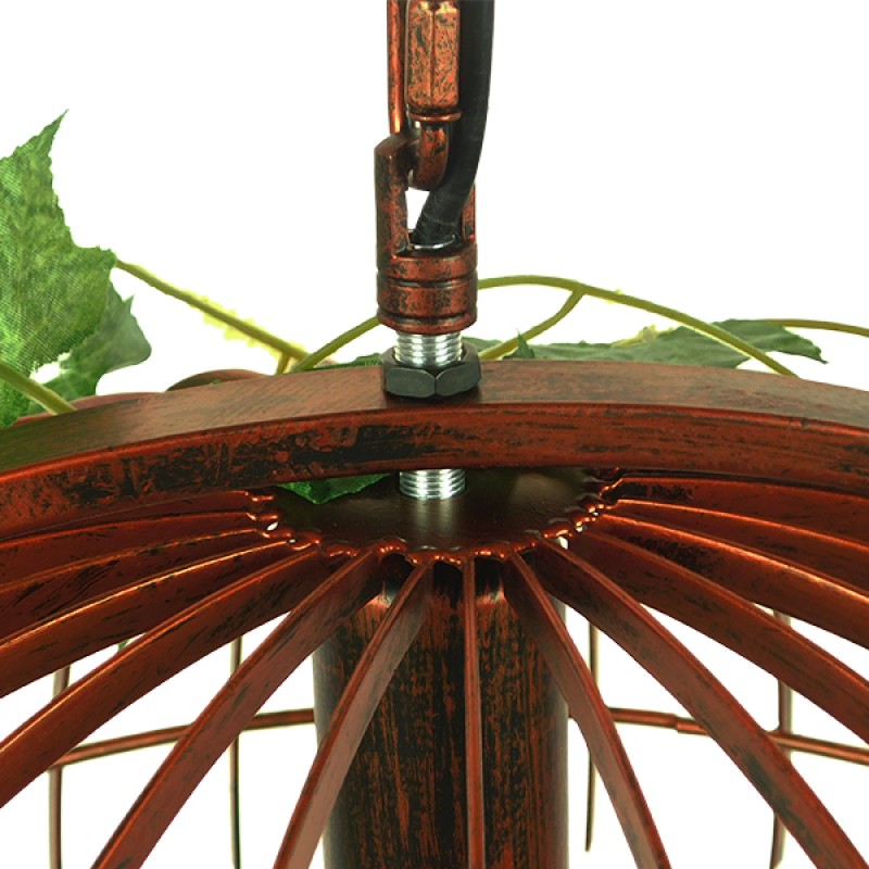 GLOBOSTAR® NEST 01642 Vintage Κρεμαστό Φωτιστικό Οροφής με Ντουί 1 x E27 AC 220-240V IP20 - Χάλκινο & Πράσινο - Μ48 x Π38 x Y40cm