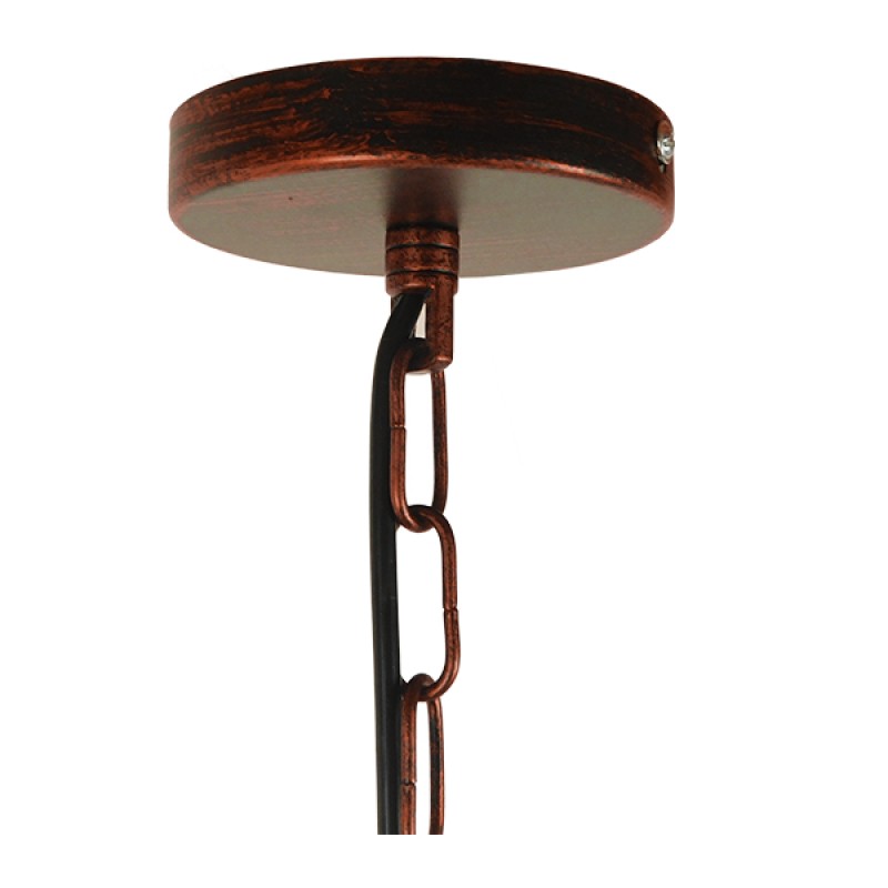 GLOBOSTAR® NEST 01642 Vintage Κρεμαστό Φωτιστικό Οροφής με Ντουί 1 x E27 AC 220-240V IP20 - Χάλκινο & Πράσινο - Μ48 x Π38 x Y40cm