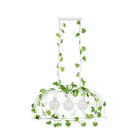 GLOBOSTAR® NEST 01647 Vintage Κρεμαστό Φωτιστικό Οροφής με Ντουί 3 x E27 AC 220-240V IP20 - Λευκό & Πράσινο - Μ86 x Π38 x Y37cm