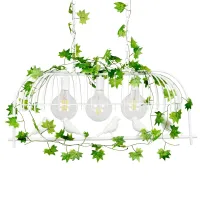 GLOBOSTAR® NEST 01647 Vintage Κρεμαστό Φωτιστικό Οροφής με Ντουί 3 x E27 AC 220-240V IP20 - Λευκό & Πράσινο - Μ86 x Π38 x Y37cm