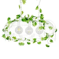 GLOBOSTAR® NEST 01647 Vintage Κρεμαστό Φωτιστικό Οροφής με Ντουί 3 x E27 AC 220-240V IP20 - Λευκό & Πράσινο - Μ86 x Π38 x Y37cm