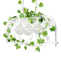 GLOBOSTAR® NEST 01647 Vintage Κρεμαστό Φωτιστικό Οροφής με Ντουί 3 x E27 AC 220-240V IP20 - Λευκό & Πράσινο - Μ86 x Π38 x Y37cm