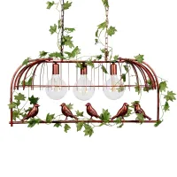 GLOBOSTAR® NEST 01648 Vintage Κρεμαστό Φωτιστικό Οροφής με Ντουί 3 x E27 AC 220-240V IP20 - Χάλκινο & Πράσινο - Μ85.5 x Π37.5 x Y38cm