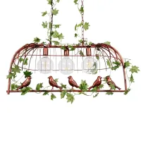 GLOBOSTAR® NEST 01648 Vintage Κρεμαστό Φωτιστικό Οροφής με Ντουί 3 x E27 AC 220-240V IP20 - Χάλκινο & Πράσινο - Μ85.5 x Π37.5 x Y38cm