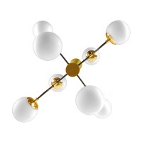 GLOBOSTAR® STARDUST 01649 Vintage Φωτιστικό Οροφής με Ντουί 8 x E27 AC 220-240V IP20 - Μαύρο & Χρυσό - Μ75 x Π75 x Υ100cm