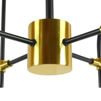GLOBOSTAR® STARDUST 01649 Vintage Φωτιστικό Οροφής με Ντουί 8 x E27 AC 220-240V IP20 - Μαύρο & Χρυσό - Μ75 x Π75 x Υ100cm