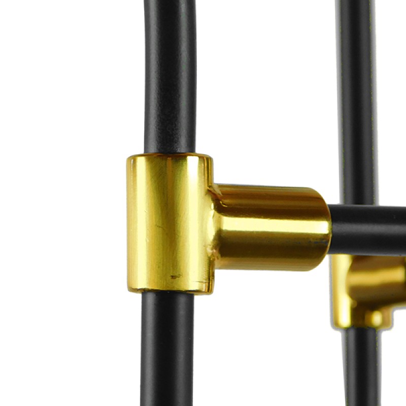 GLOBOSTAR® STARDUST 01649 Vintage Φωτιστικό Οροφής με Ντουί 8 x E27 AC 220-240V IP20 - Μαύρο & Χρυσό - Μ75 x Π75 x Υ100cm