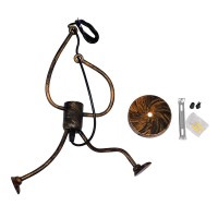 GLOBOSTAR® LITTLE MAN 01653 Μοντέρνο Κρεμαστό Φωτιστικό Οροφής με Ντουί 1 x E27 AC 220-240V IP20 - Χάλκινο - Μ20 x Π20 x Υ40cm