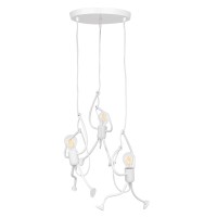 GLOBOSTAR® LITTLE MAN 01654 Μοντέρνο Κρεμαστό Φωτιστικό Οροφής με Ντουί 3 x E27 AC 220-240V IP20 - Λευκό - Μ45 x Π45 x Υ40cm