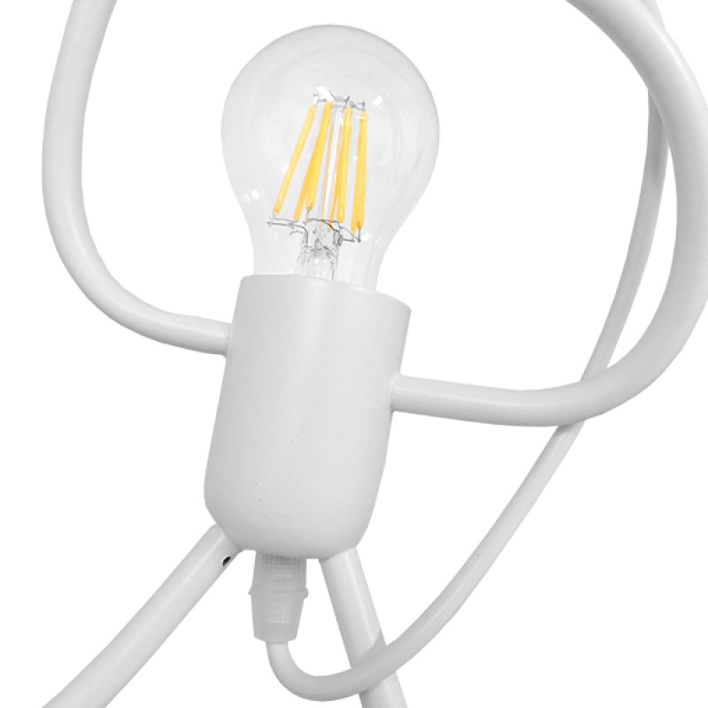 GLOBOSTAR® LITTLE MAN 01654 Μοντέρνο Κρεμαστό Φωτιστικό Οροφής με Ντουί 3 x E27 AC 220-240V IP20 - Λευκό - Μ45 x Π45 x Υ40cm