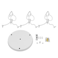 GLOBOSTAR® LITTLE MAN 01654 Μοντέρνο Κρεμαστό Φωτιστικό Οροφής με Ντουί 3 x E27 AC 220-240V IP20 - Λευκό - Μ45 x Π45 x Υ40cm