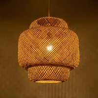 GLOBOSTAR® MALDIVES 01657 Boho Κρεμαστό Φωτιστικό Οροφής με Ντουί 1 x E27 AC 220-240V IP20 - Μπεζ - Μ50 x Π50 x Υ50m