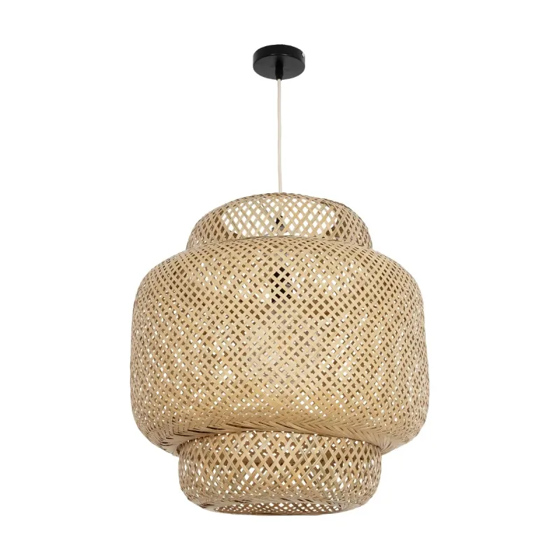 GLOBOSTAR® MALDIVES 01657 Boho Κρεμαστό Φωτιστικό Οροφής με Ντουί 1 x E27 AC 220-240V IP20 - Μπεζ - Μ50 x Π50 x Υ50m