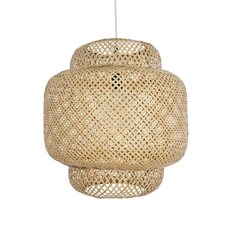 GLOBOSTAR® MALDIVES 01657 Boho Κρεμαστό Φωτιστικό Οροφής με Ντουί 1 x E27 AC 220-240V IP20 - Μπεζ - Μ50 x Π50 x Υ50m