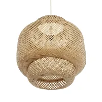 GLOBOSTAR® MALDIVES 01657 Boho Κρεμαστό Φωτιστικό Οροφής με Ντουί 1 x E27 AC 220-240V IP20 - Μπεζ - Μ50 x Π50 x Υ50m