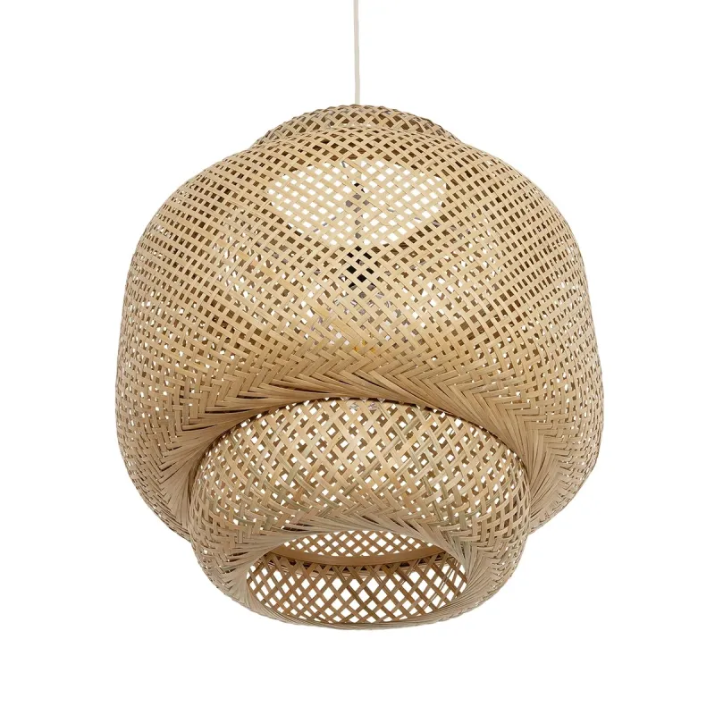 GLOBOSTAR® MALDIVES 01657 Boho Κρεμαστό Φωτιστικό Οροφής με Ντουί 1 x E27 AC 220-240V IP20 - Μπεζ - Μ50 x Π50 x Υ50m