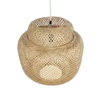 GLOBOSTAR® MALDIVES 01657 Boho Κρεμαστό Φωτιστικό Οροφής με Ντουί 1 x E27 AC 220-240V IP20 - Μπεζ - Μ50 x Π50 x Υ50m