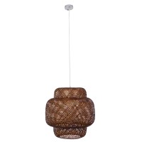 GLOBOSTAR® MALDIVES 01658 Boho Κρεμαστό Φωτιστικό Οροφής με Ντουί 1 x E27 AC 220-240V IP20 - Καφέ - Μ56 x Π56 x Υ54cm