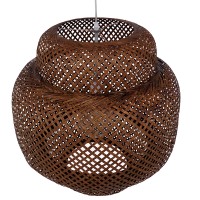 GLOBOSTAR® MALDIVES 01658 Boho Κρεμαστό Φωτιστικό Οροφής με Ντουί 1 x E27 AC 220-240V IP20 - Καφέ - Μ56 x Π56 x Υ54cm