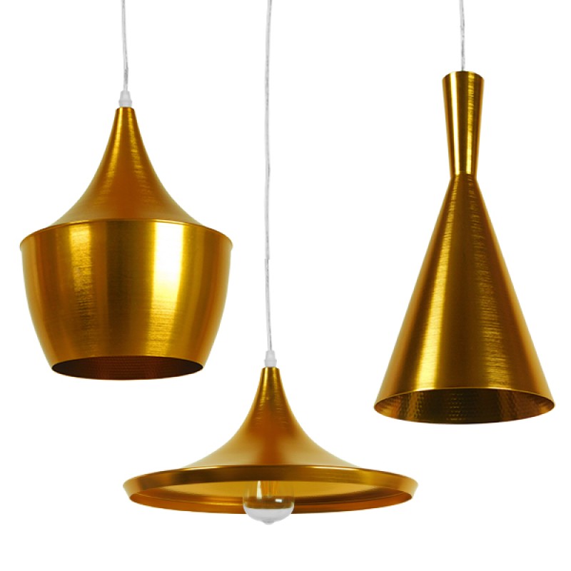 GLOBOSTAR® SHANGHAI 01678 Μοντέρνο Κρεμαστό Φωτιστικό Οροφής με Ντουί 3 x E27 AC 220-240V IP20 - Χρυσό - Μ79 x Π79 x Y38.5cm