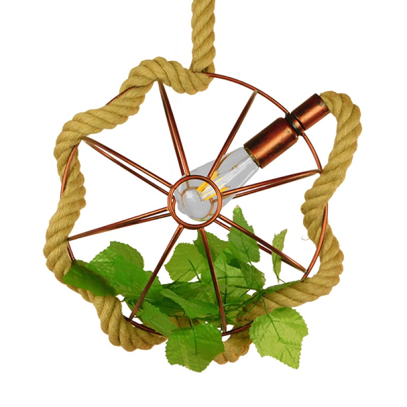 GLOBOSTAR® BRADLEY 01660 Vintage Κρεμαστό Φωτιστικό Οροφής με Ντουί 1 x E27 AC 220-240V IP20 - Πολύχρωμο - Μ33 x Π33 x Y33cm