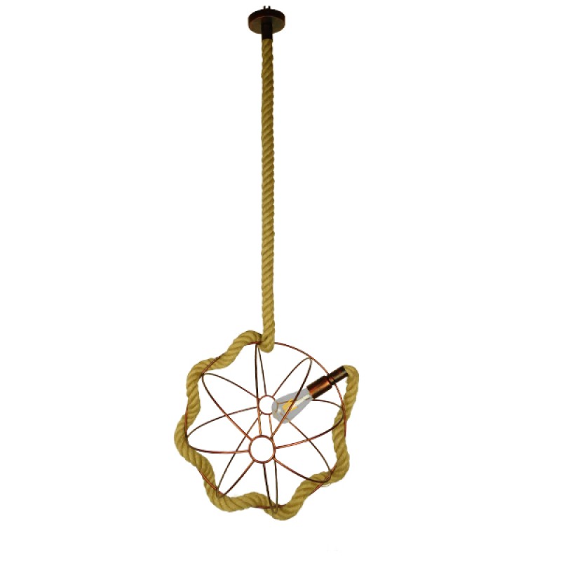 GLOBOSTAR® BRADLEY 01661 Vintage Κρεμαστό Φωτιστικό Οροφής με Ντουί 1 x E27 AC 220-240V IP20 - Πολύχρωμο - Μ42 x Π42 x Y42cm