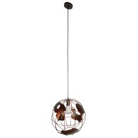 GLOBOSTAR® EARTH 01665 Vintage Κρεμαστό Φωτιστικό Οροφής με Ντουί 1 x E27 AC 220-240V IP20 - Χάλκινο - Μ40 x Π40 x Y40cm