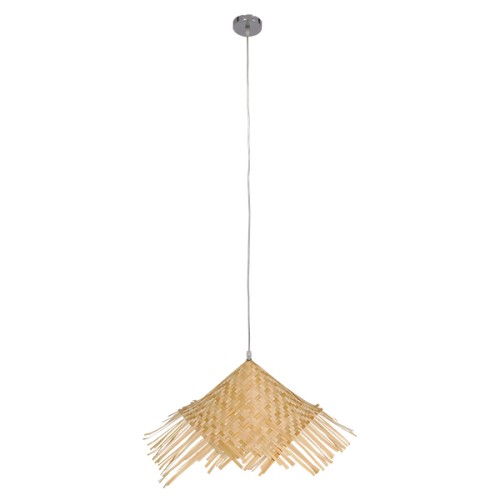 GLOBOSTAR® RICEHAT 01666 Boho Κρεμαστό Φωτιστικό Οροφής με Ντουί 1 x E27 AC 220-240V IP20 - Μπεζ - Μ70 x Π70 x Y25cm
