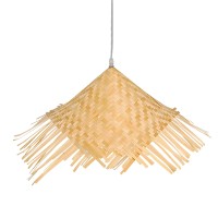 GLOBOSTAR® RICEHAT 01666 Boho Κρεμαστό Φωτιστικό Οροφής με Ντουί 1 x E27 AC 220-240V IP20 - Μπεζ - Μ70 x Π70 x Y25cm