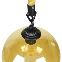 GLOBOSTAR® LENHAM 01668 Μοντέρνο Κρεμαστό Φωτιστικό Οροφής με Ντουί 1 x E27 AC 220-240V IP20 - Μπεζ & Μελί - Μ25 x Π25 x Y25cm