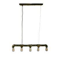 GLOBOSTAR® CANAL 01669 Vintage Κρεμαστό Φωτιστικό Οροφής με Ντουί 5 x E27 AC 220-240V IP20 - Μπρούτζινο - Μ92 x Π5 x Y8cm