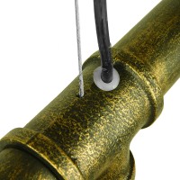 GLOBOSTAR® CANAL 01669 Vintage Κρεμαστό Φωτιστικό Οροφής με Ντουί 5 x E27 AC 220-240V IP20 - Μπρούτζινο - Μ92 x Π5 x Y8cm