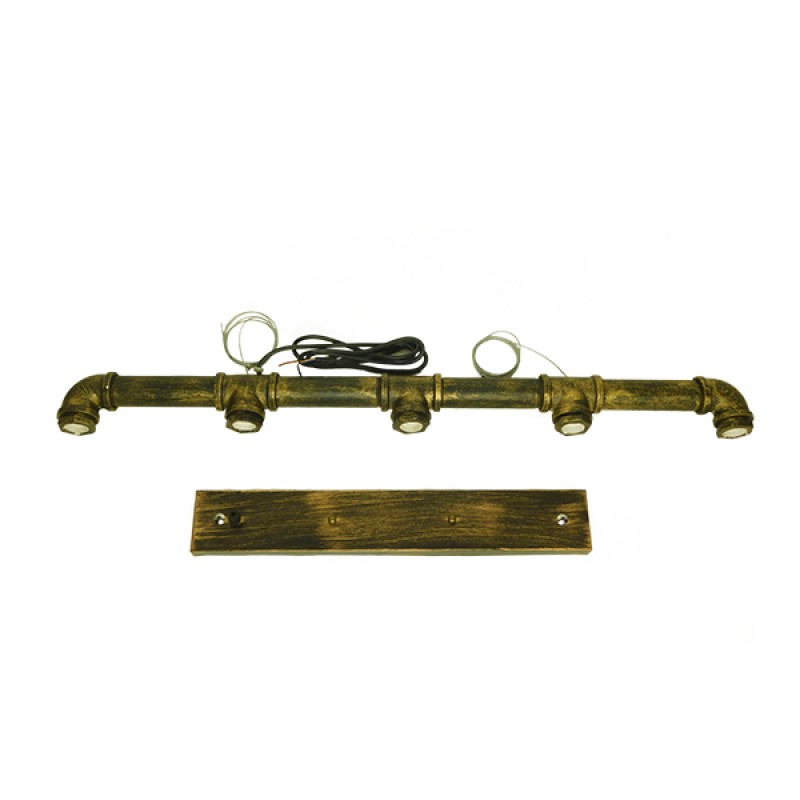 GLOBOSTAR® CANAL 01669 Vintage Κρεμαστό Φωτιστικό Οροφής με Ντουί 5 x E27 AC 220-240V IP20 - Μπρούτζινο - Μ92 x Π5 x Y8cm