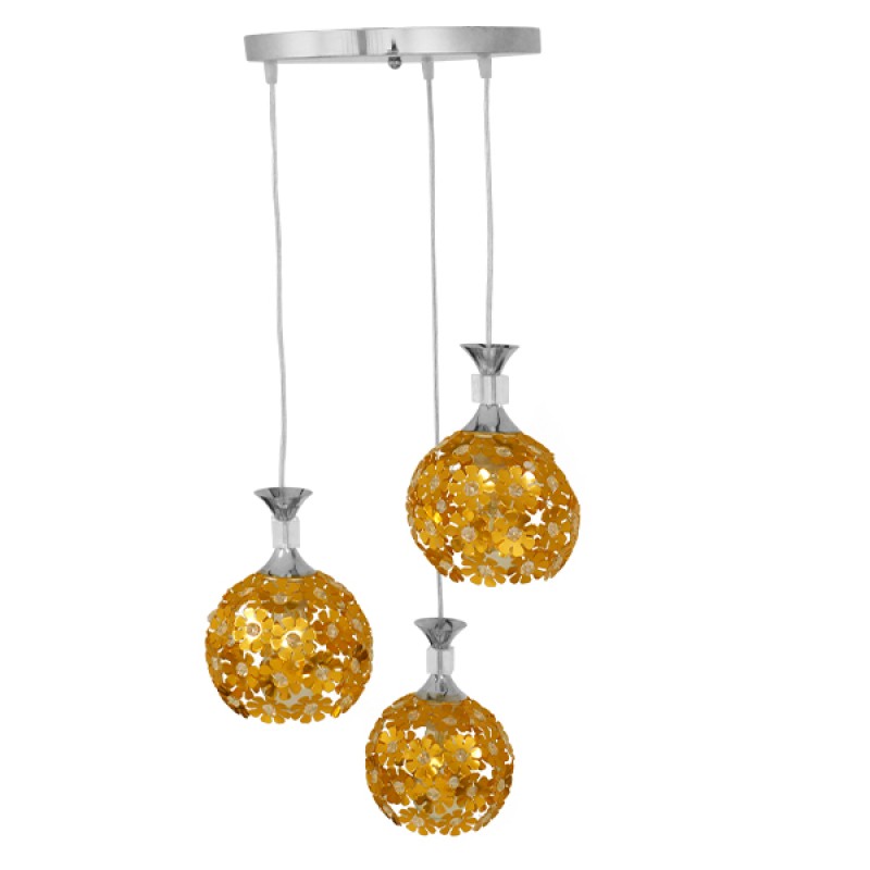 GLOBOSTAR® BOUQUET 01670 Μοντέρνο Κρεμαστό Φωτιστικό Οροφής με Ντουί 3 x E27 AC 220-240V IP20 - Πολύχρωμο - Μ46 x Π46 x Y23cm