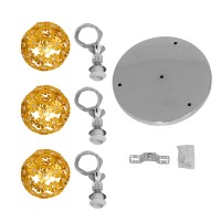 GLOBOSTAR® BOUQUET 01670 Μοντέρνο Κρεμαστό Φωτιστικό Οροφής με Ντουί 3 x E27 AC 220-240V IP20 - Πολύχρωμο - Μ46 x Π46 x Y23cm