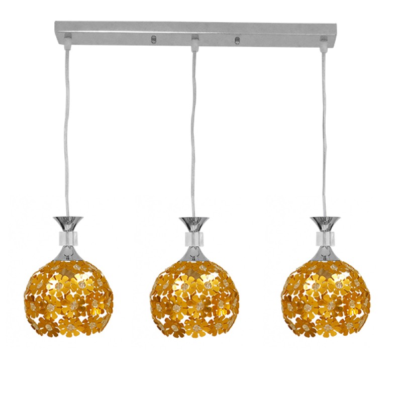 GLOBOSTAR® BOUQUET 01671 Μοντέρνο Κρεμαστό Φωτιστικό Οροφής με Ντουί 3 x E27 AC 220-240V IP20 - Πολύχρωμο - Μ64 x Π18 x Υ24cm
