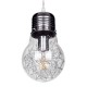 GloboStar® LAMP 01676 Μοντέρνο Κρεμαστό Φωτιστικό Οροφής Μονόφωτο 1 x E27 Ασημί Νίκελ Μεταλλικό Διάφανο Γυαλί Φ15 x Υ27cm