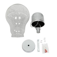 GLOBOSTAR® LAMP 01677 Μοντέρνο Κρεμαστό Φωτιστικό Οροφής με Ντουί 1 x E27 AC 220-240V IP20 - Ασημί & Διάφανο - Μ30 x Π30 x Υ52cm