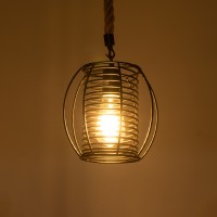 GLOBOSTAR® ORVAL 01689 Μοντέρνο Κρεμαστό Φωτιστικό Οροφής με Ντουί 1 x E27 AC 220-240V IP20 - Μαύρο & Μπεζ - Μ20 x Π20 x Υ20cm